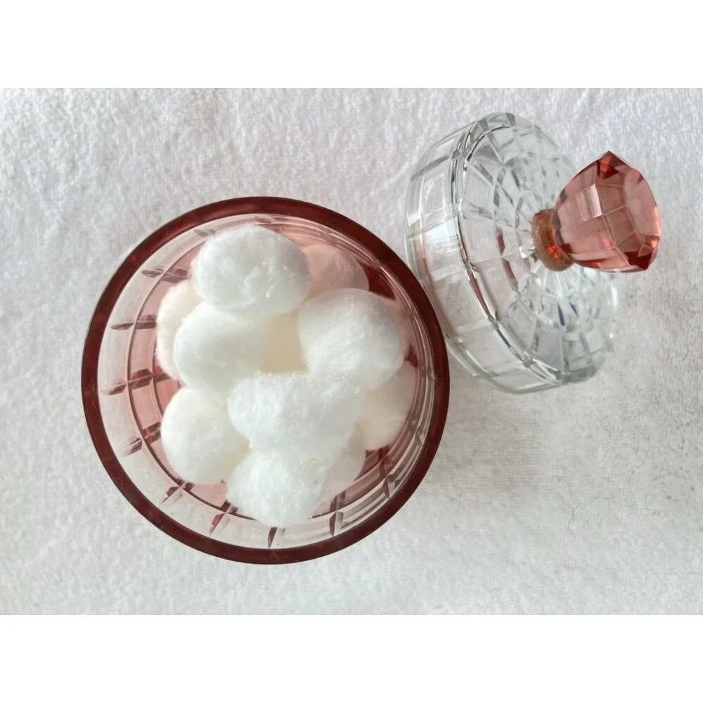 Pink Ombre Glass Vanity Jar 6.5